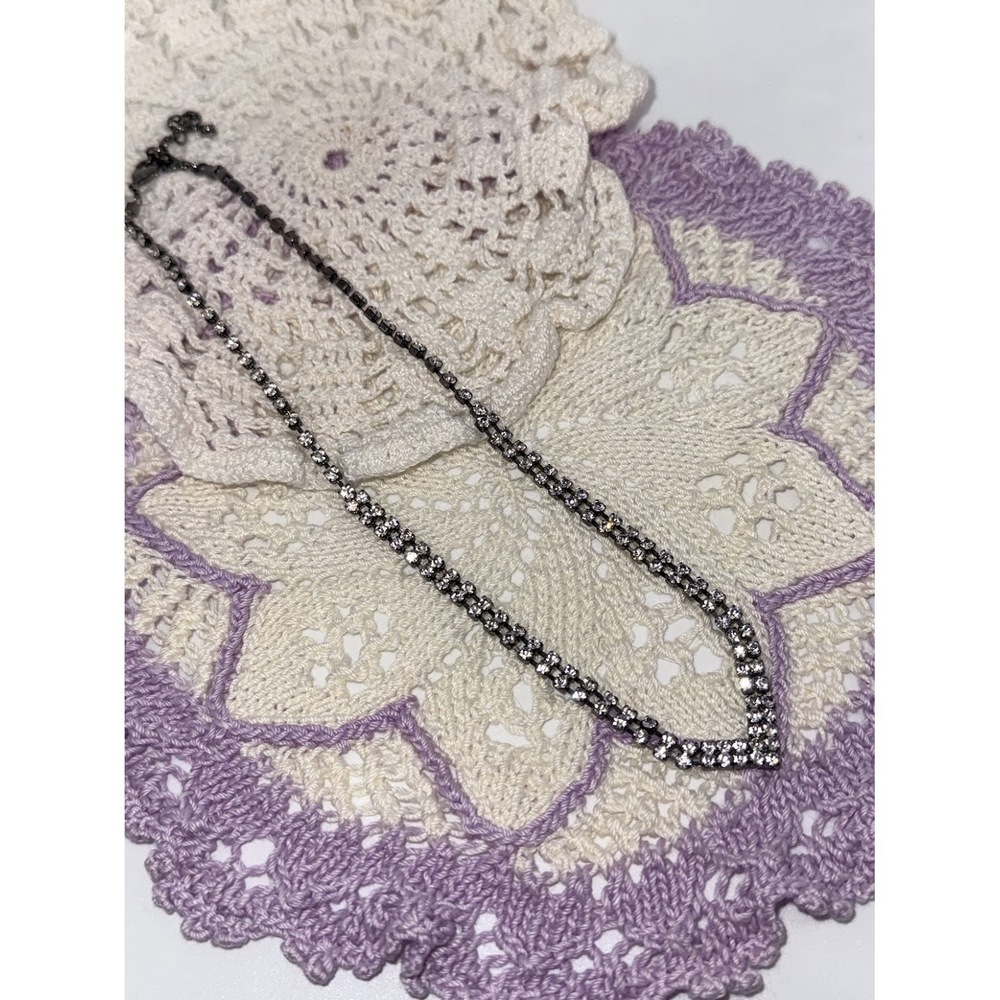 Dressy V-Point Rhinestone Necklace